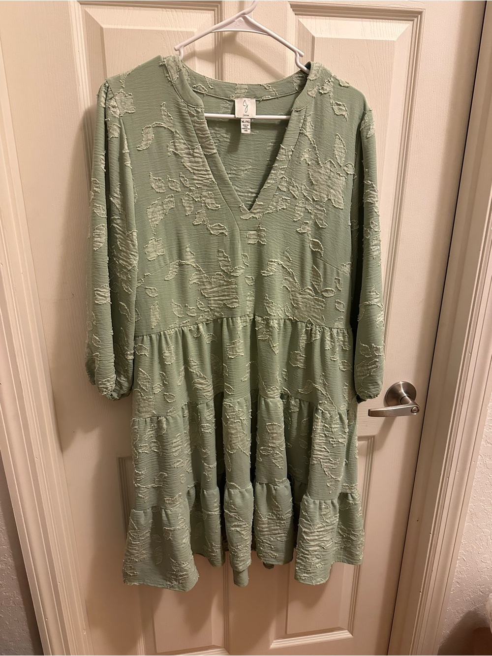 Joie Sage Green Textured Midi Dress